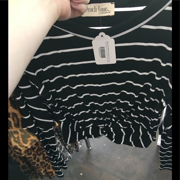 Peach Love California Striped Knit Crop Top - Picture 8 of 8